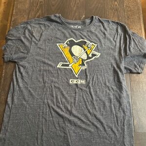 Vtg Reebok Pittsburgh Penguins Shirt jersey Mens XL Black NHL Sidney Crosby